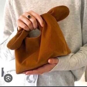 Merit Tan Corduroy Hobo Satchel Tie Top Mini Bag Casual Boho Fashion Accessories
